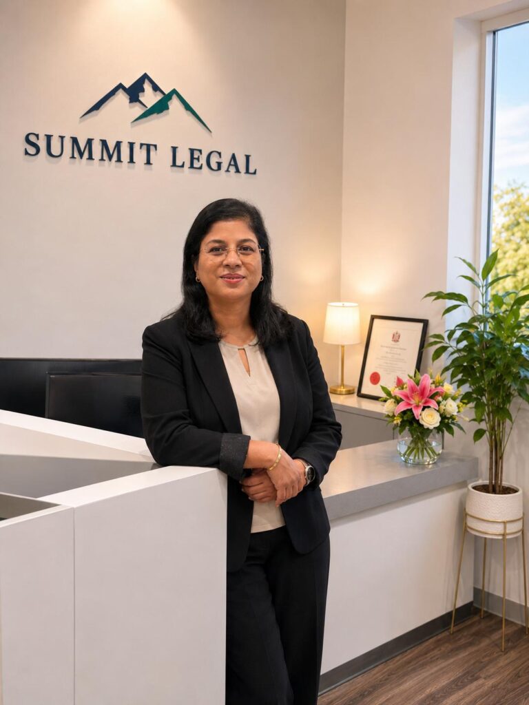 Sumita-standing-office-reception-sumitlegalco